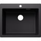 Fregadero sobre encimera BLANCO PLEON 6 NEGRO S/ JGO DE VALVULA. 527770. Una cubeta, Negro. Sin juego de valvulas. Para mueble de 70 cm